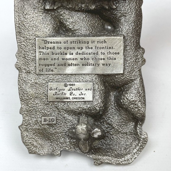 VTG 1981 Arroyo Grande Buckle Co. Gold Miner Mule Pewter 3D Enamel Belt Buckle - Picture 8 of 8